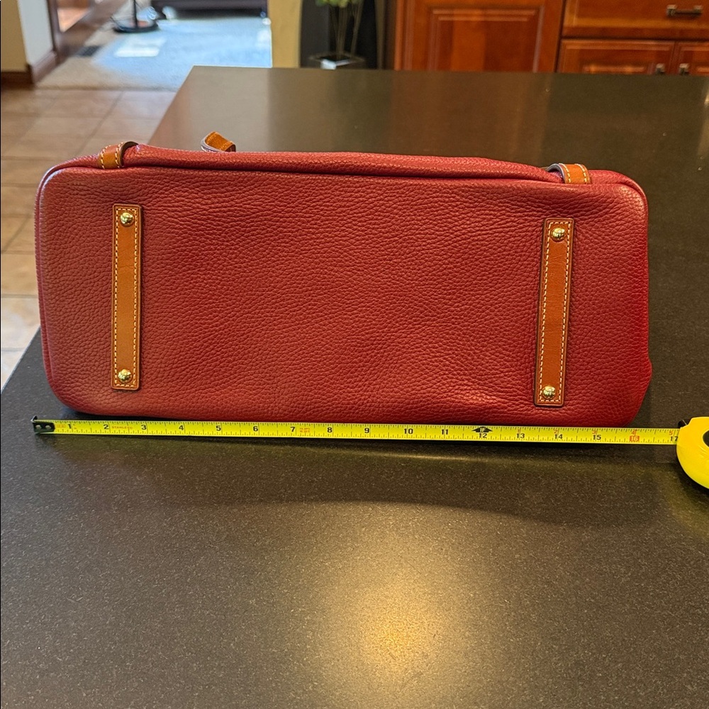 Dooney & Bourke Deep Red, Unstructured Leather Shoulder Bag - Picture 5 of 6